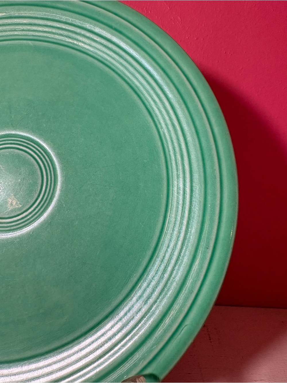 Vintage Fiesta Light Original Green Luncheon Plate GUC 9 1/2" Collectible RETRO